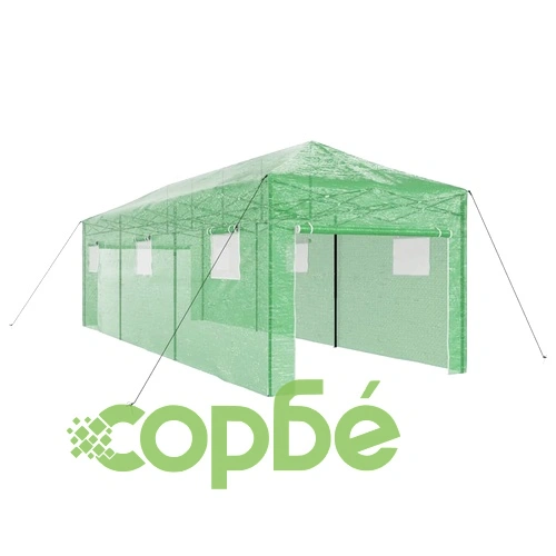 Оранжерия с покрив от полиетилен зелена 290x870x315 см стомана ➤ топ цена ➤ sorbe.bg