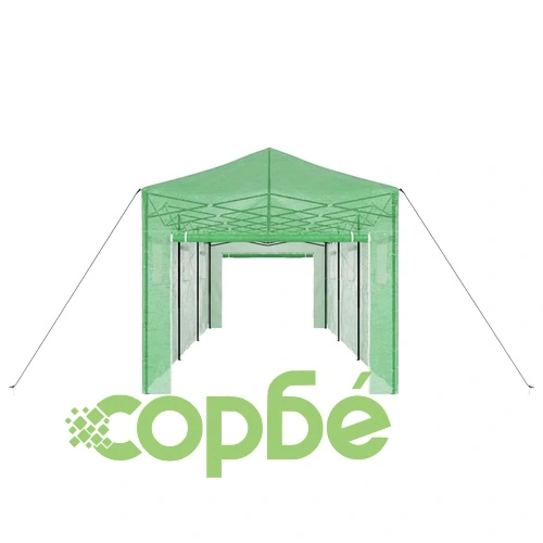 Оранжерия с покрив от полиетилен зелена 290x870x315 см стомана ➤ топ цена ➤ sorbe.bg