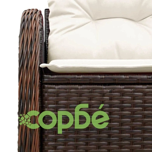 Двуместен градински диван с възглавници и съхранение кафяв полиратан 121x62x69см ➤ топ цена ➤ sorbe.bg