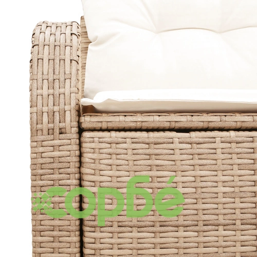 Градински диван от полиратан с 2 места и възглавници, бежов ➤ топ цена ➤ sorbe.bg