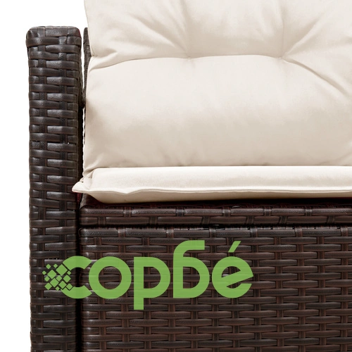 Двуместен градински диван от полиратан с възглавници в кафяв цвят, 120 x 62 x 69 см ➤ топ цена ➤ sorbe.bg