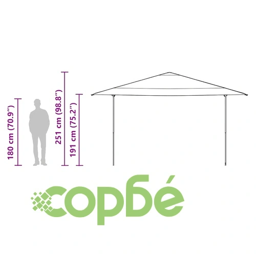 Шатър с автоматично отваряне зелен 400x400 см Oxford текстил ➤ топ цена ➤ sorbe.bg