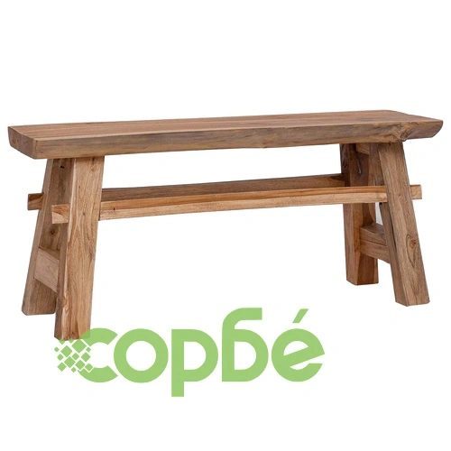 Пейка от масивно тиково дърво, 100 x 29 x 43,5 см, Естествен цвят ➤ топ цена ➤ sorbe.bg