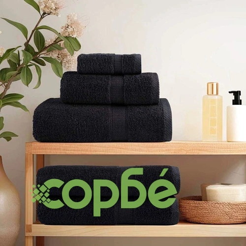 Гостни кърпи SOLUND 600 gsm - 50 броя, черни, 30x50 см, памук ➤ топ цена ➤ sorbe.bg