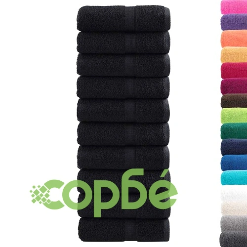 Гостни кърпи SOLUND 600 gsm - 50 броя, черни, 30x50 см, памук ➤ топ цена ➤ sorbe.bg