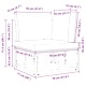 Ъглов диван с възглавници от алуминий - черен 71.5x71.5x71 см