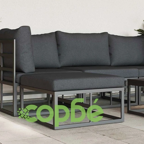 Подпорка за крака с възглавница - черен алуминий 70x71.5x32 см ➤ топ цена ➤ sorbe.bg
