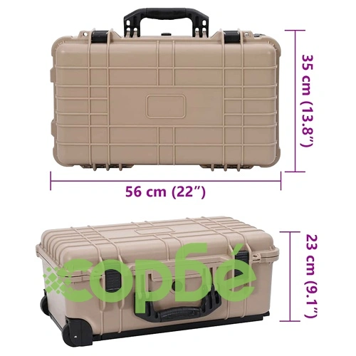 Твърд куфар за съхранение с колела Пясък 56 x 35 x 23 см, Полипропилен и ABS ➤ топ цена ➤ sorbe.bg