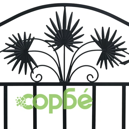 Градинска пейка с декоративна облегалка черна 104 см стомана ➤ топ цена ➤ sorbe.bg