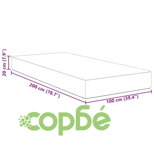 Матрак с пружинна система Pocket Spring светлосив 100x200x20 см текстил ➤ топ цена ➤ sorbe.bg