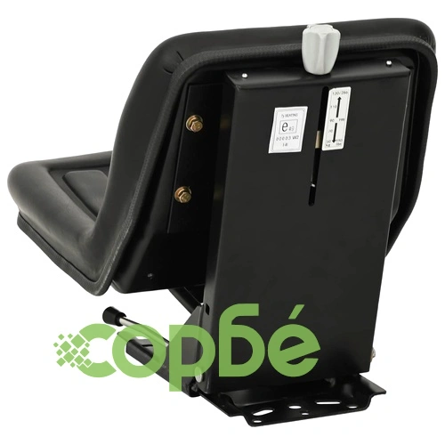 Тракторна седалка с окачване, стомана и PVC, черна, 39,5 x 52 x 43 см ➤ топ цена ➤ sorbe.bg