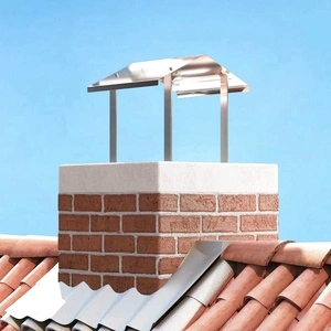 Капак за Камина от Неръждаема Стомана, Сребрист, 40 x 40 x 37.5 см