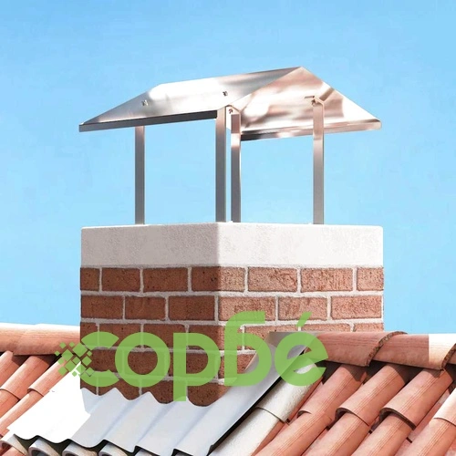 Капак за Камина от Неръждаема Стомана, Сребрист, 50 x 50 x 37 см ➤ топ цена ➤ sorbe.bg