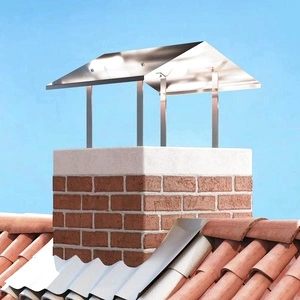 Капак за Камина от Неръждаема Стомана, Сребрист, 60 x 60 x 38 cm