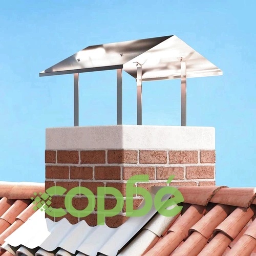 Капак за Камина от Неръждаема Стомана, Сребрист, 60 x 60 x 38 cm ➤ топ цена ➤ sorbe.bg