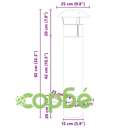 Разширение за комин от неръждаема стомана 25x25x82 см сребрист цвят ➤ топ цена ➤ sorbe.bg