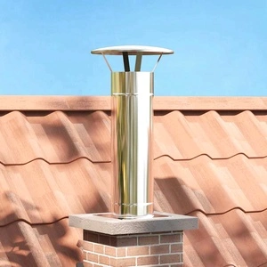 Разширение за комин от неръждаема стомана 35x35x82 см сребрист цвят