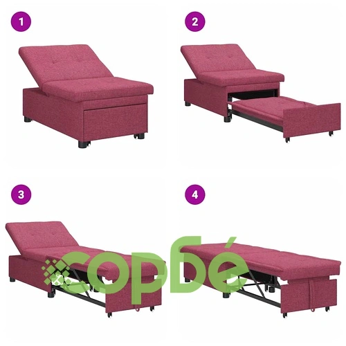 Диван легло червен текстил 194x67x37 см с разтегателен механизъм ➤ топ цена ➤ sorbe.bg