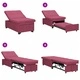 Диван легло червен текстил 194x67x37 см с разтегателен механизъм