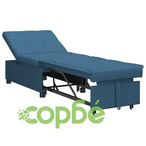 Диван легло 3 в 1 с издърпване синьо текстил 194 x 67 x 37 см ➤ топ цена ➤ sorbe.bg