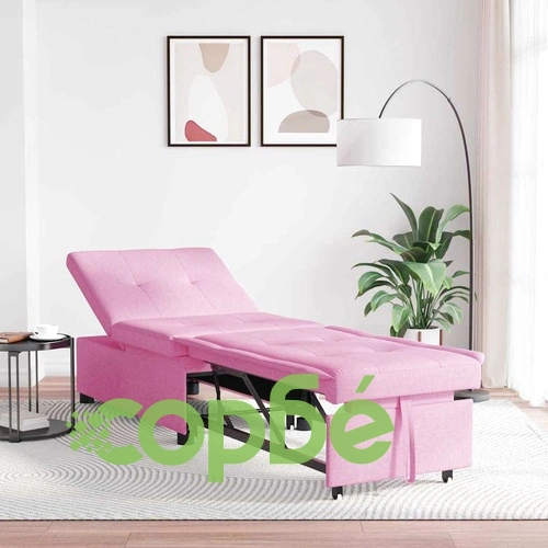 Диван легло 3 в 1 розов текстил 194x67x37 см ➤ топ цена ➤ sorbe.bg