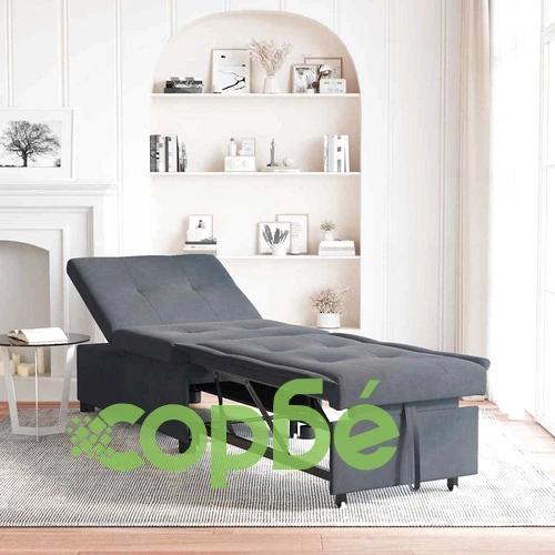 Разтегателен диван 3 в 1 тъмносив кадифе 67x194x38 см ➤ топ цена ➤ sorbe.bg