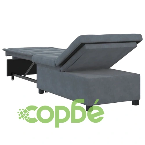 Разтегателен диван 3 в 1 тъмносив кадифе 67x194x38 см ➤ топ цена ➤ sorbe.bg