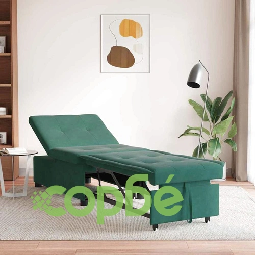 Разтегателен диван 3 в 1 тъмнозелено кадифе 67x194x38 см ➤ топ цена ➤ sorbe.bg