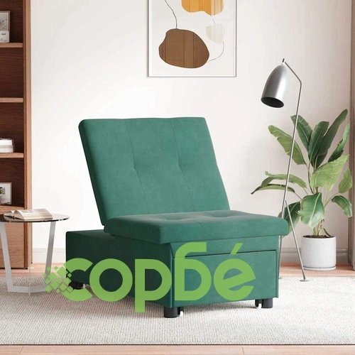 Разтегателен диван 3 в 1 тъмнозелено кадифе 67x194x38 см ➤ топ цена ➤ sorbe.bg