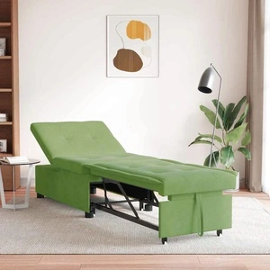 Разтегателен диван 3 в 1 светлозелен кадифе 67x194x38 см