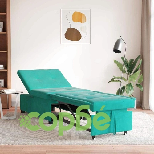 Разтегателен диван 3 в 1 тюркоаз кадифе 67x194x38 см ➤ топ цена ➤ sorbe.bg