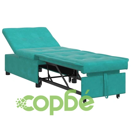 Разтегателен диван 3 в 1 тюркоаз кадифе 67x194x38 см ➤ топ цена ➤ sorbe.bg
