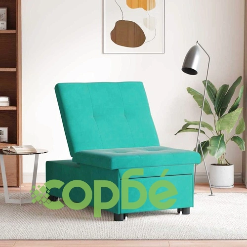 Разтегателен диван 3 в 1 тюркоаз кадифе 67x194x38 см ➤ топ цена ➤ sorbe.bg
