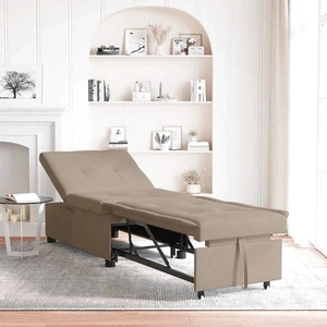 Диван легло 3 в 1 с изтеглящ механизъм Таупе микрофибър 67x194x82 см