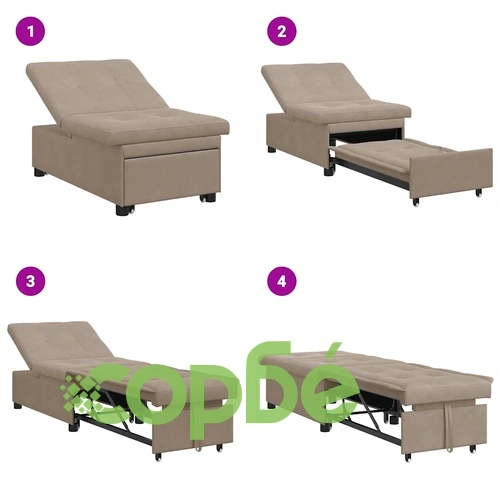 Диван легло 3 в 1 с изтеглящ механизъм Таупе микрофибър 67x194x82 см ➤ топ цена ➤ sorbe.bg
