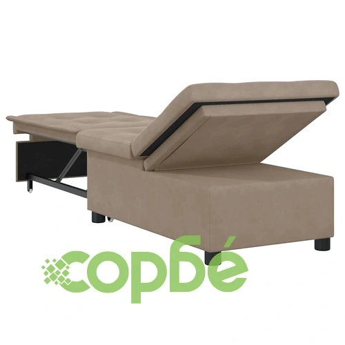 Диван легло 3 в 1 с изтеглящ механизъм Таупе микрофибър 67x194x82 см ➤ топ цена ➤ sorbe.bg