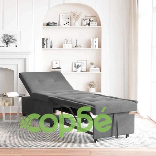Разтегателен диван легло тъмносив микрофибър 194x50x82 см ➤ топ цена ➤ sorbe.bg