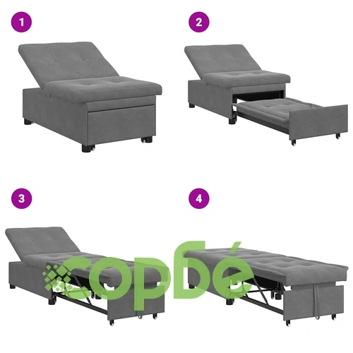 Разтегателен диван легло тъмносив микрофибър 194x50x82 см ➤ топ цена ➤ sorbe.bg