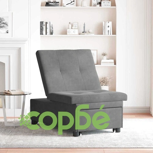 Разтегателен диван легло тъмносив микрофибър 194x50x82 см ➤ топ цена ➤ sorbe.bg