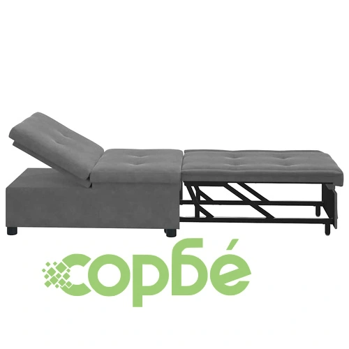 Разтегателен диван легло тъмносив микрофибър 194x50x82 см ➤ топ цена ➤ sorbe.bg