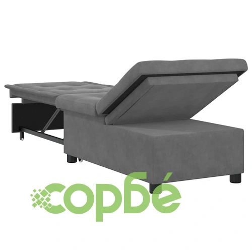 Разтегателен диван легло тъмносив микрофибър 194x50x82 см ➤ топ цена ➤ sorbe.bg