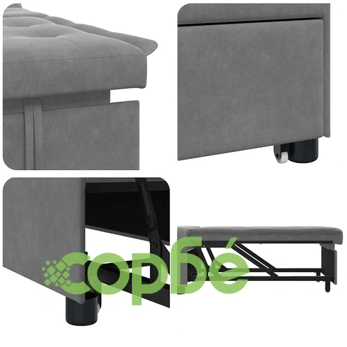 Разтегателен диван легло тъмносив микрофибър 194x50x82 см ➤ топ цена ➤ sorbe.bg