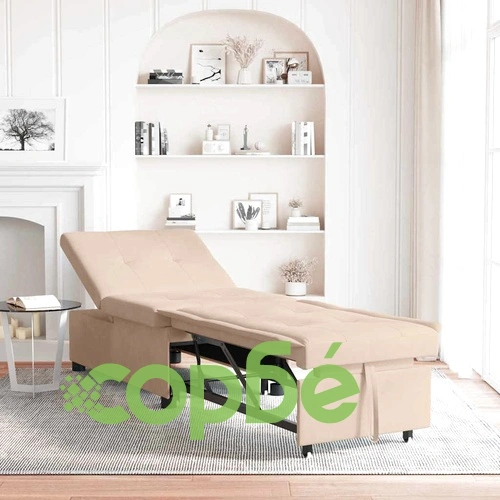 Диван легло 3 в 1 крем 67x194x82 см микрофибър ➤ топ цена ➤ sorbe.bg