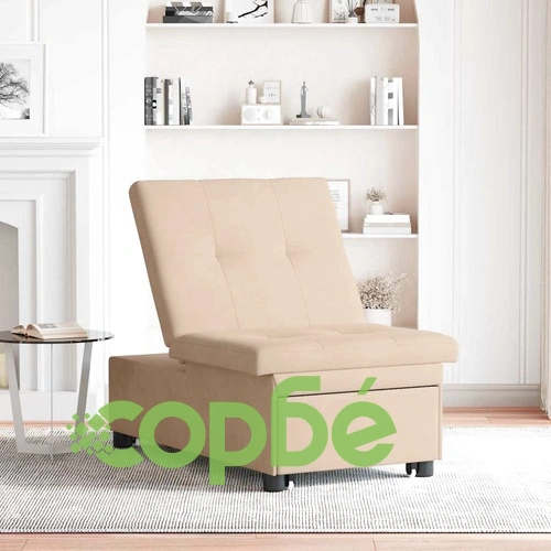 Диван легло 3 в 1 крем 67x194x82 см микрофибър ➤ топ цена ➤ sorbe.bg