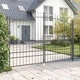 Двойна градинска порта WOERDEN с връх на копие, 300 x 200 см, стомана, сиво, с ключалка