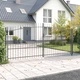 Двойна порта WOERDEN с връх на копие 400 x 175 см, стомана, сиво, с ключалка