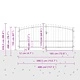 Двойна порта WOERDEN с връх на копие 400 x 175 см, стомана, сиво, с ключалка