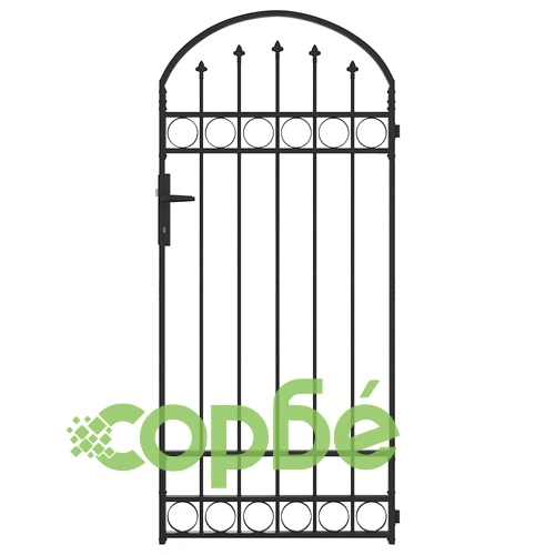 Стоманена врата за ограда с аркообразен връх сива 89x200 см на топ цена от sorbe.bg Стоманена врата за ограда с аркообразен връх сива 89x200 см ➤ топ цена ➤ sorbe.bg