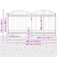 Оградна врата от стомана, сива, 400 x 200 см, за външен монтаж Оградна врата от стомана, сива, 400 x 200 см, за външен монтаж