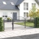 Врата за ограда с арков връх ASSEN, 4 x 1,25 м, стомана, сива